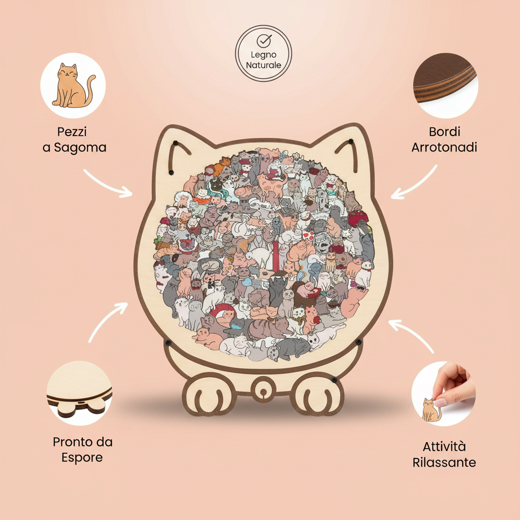 Puzzle in Legno I Gatti Giocosi