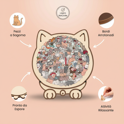 Puzzle in Legno I Gatti Giocosi